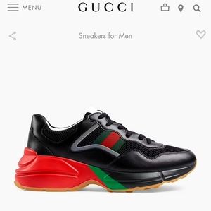 Gucci Men's Black Rhyton Low-top Sneaker